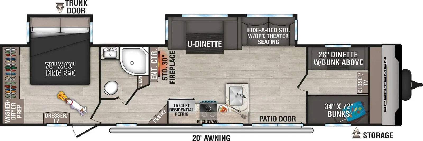 K-Z Sportsmen 362BH floor plan