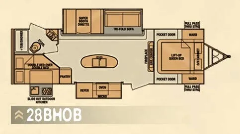 Cruiser RV ViewFinder Signature 28BHOB floor plan