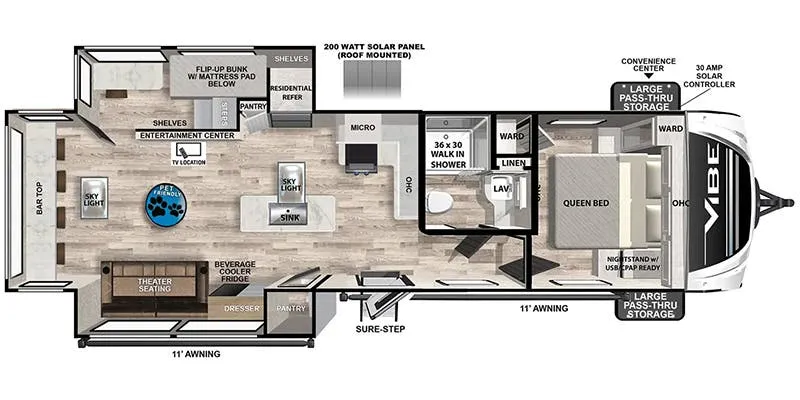 Forest River Vibe 31HB floor plan