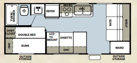Forest River Cherokee Grey Wolf 17BH floor plan