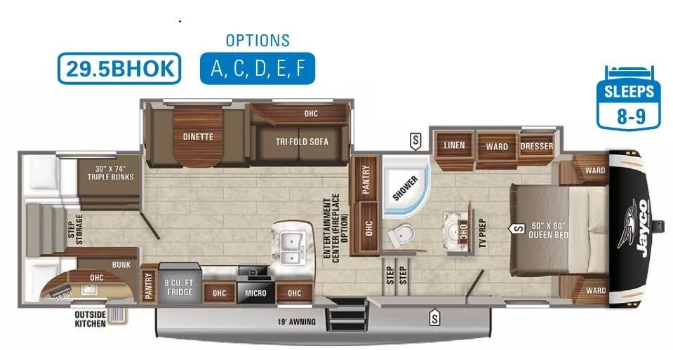 2021 Jayco Eagle HT 29.5BHOK - Floor plan