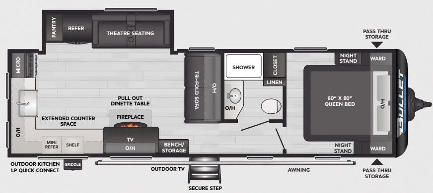 Keystone Bullet Crossfire 270RKSWE floor plan