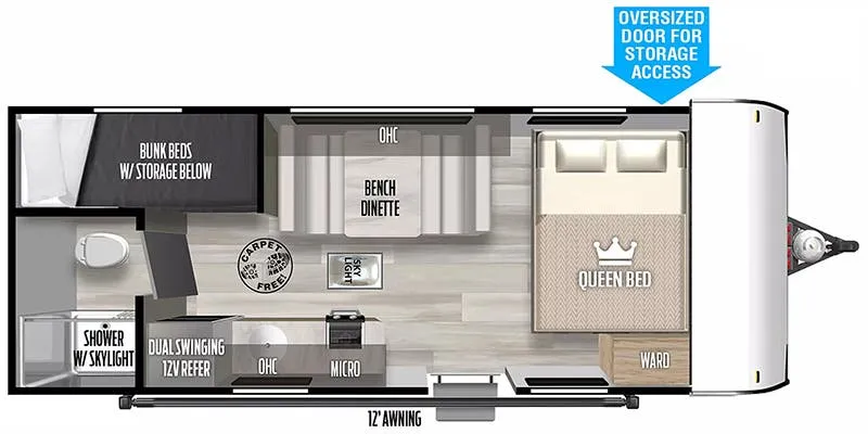 2023 Forest River Salem FSX 177BH - Floor plan