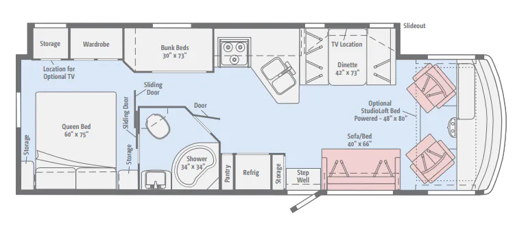 Winnebago Vista 31BE floor plan