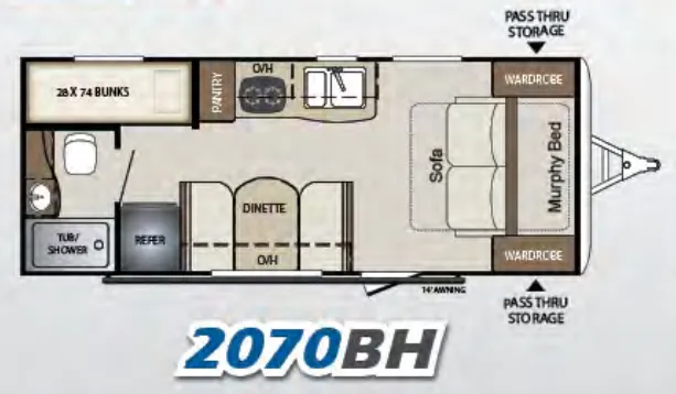 Keystone Bullet Crossfire 2070BH floor plan