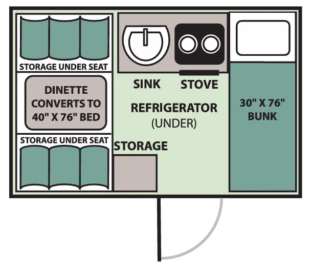 Aliner Ranger 10 Bunk floor plan