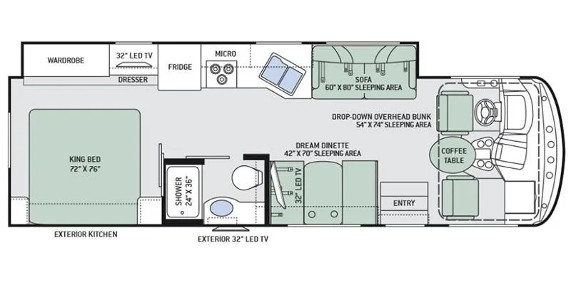 2018 Thor Motor Coach Hurricane 29M floor plan
