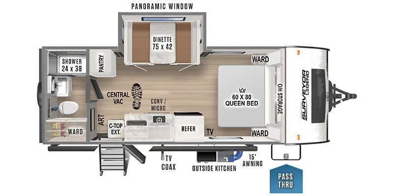 2024 Forest River Surveyor Legend 19RBLE - Floor plan