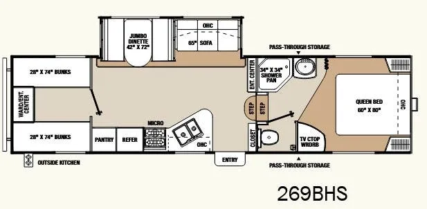 Coachmen Chaparral Lite 269BHS floor plan