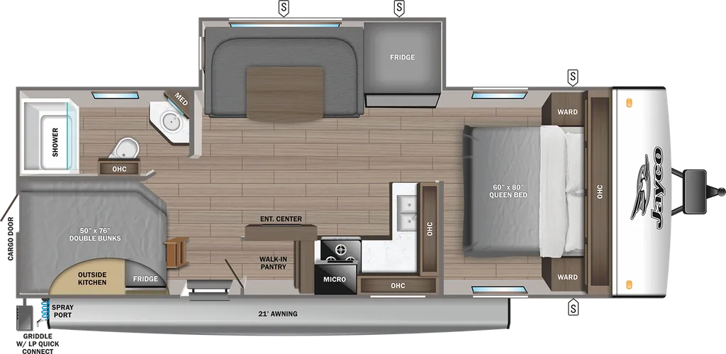 2024 Jayco Jay Feather 24BH floor plan