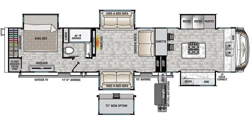 Forest River Cedar Creek Champagne Edition 38EFW floor plan