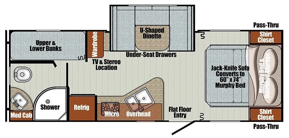 Gulf Stream Vista Cruiser 23BHS floor plan