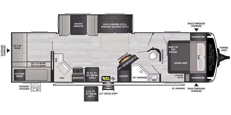 Keystone Outback Ultra-Lite Ultra-Lite 302UBH floor plan