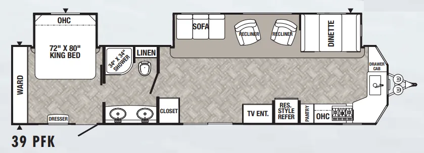 Palomino Puma 39PFK floor plan