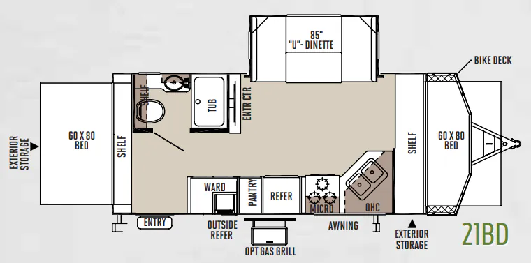 Forest River Flagstaff Shamrock 21BD floor plan