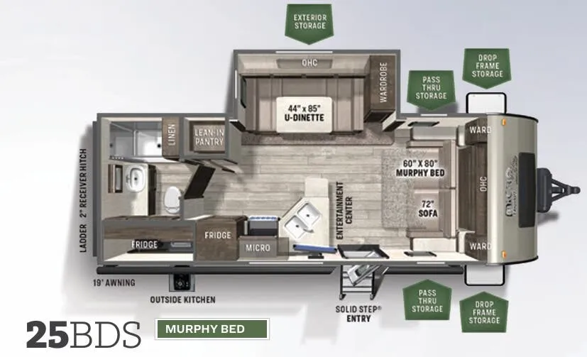 Forest River Flagstaff Micro Lite 25BDS floor plan