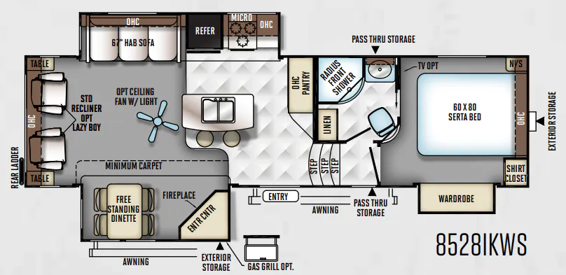 Forest River Flagstaff Classic Super Lite 8528IKWS floor plan