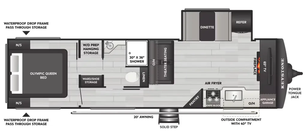 2027 Keystone Hideout Max 29HAVEN floor plan