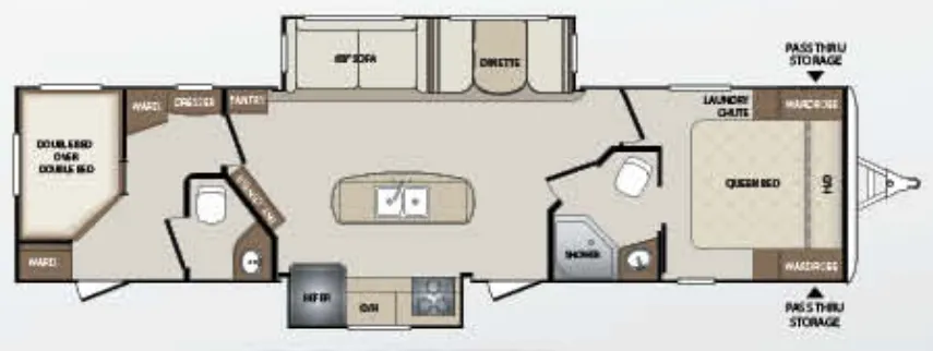 Keystone Bullet 330BHS floor plan