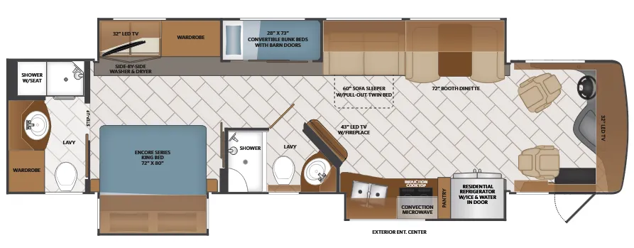 Fleetwood Pace Arrow LXE 38N floor plan