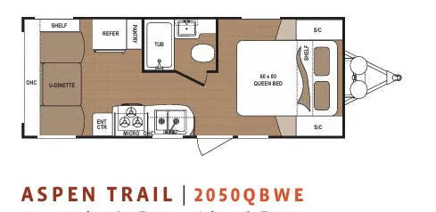 Dutchmen Aspen Trail 2050QBWE floor plan