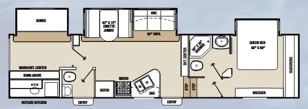 2013 Coachmen Chaparral 345BHS floor plan