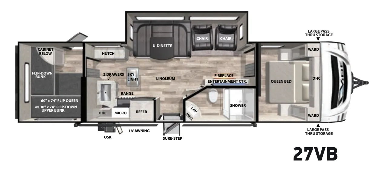 Forest River Vibe 27VB floor plan