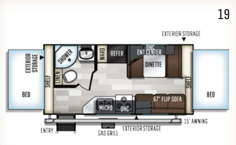 Forest River Flagstaff Shamrock 19 floor plan