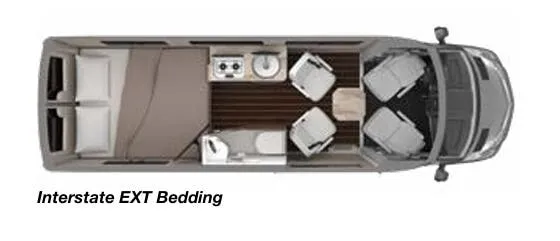 Airstream Interstate Lounge EXT BEDDING floor plan