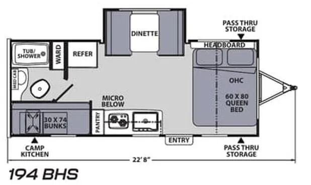 Coachmen Apex Nano 194BHS floor plan