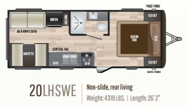 Keystone Hideout LHS 20LHSWE floor plan