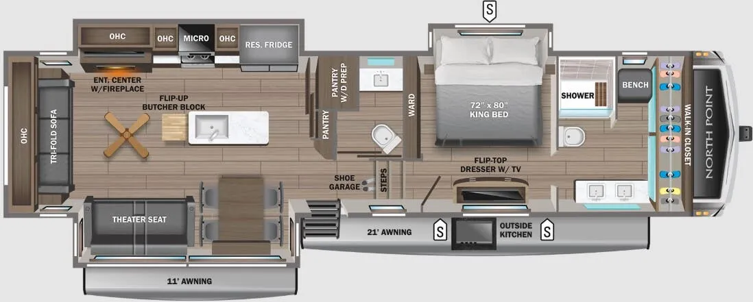 Jayco North Point 387FBTS floor plan
