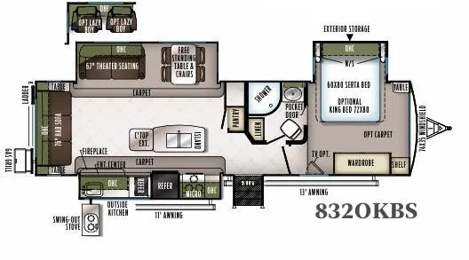 Forest River Flagstaff Classic Super Lite 832OKBS floor plan