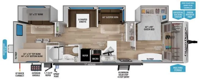 Grand Design Transcend 335BHT floor plan
