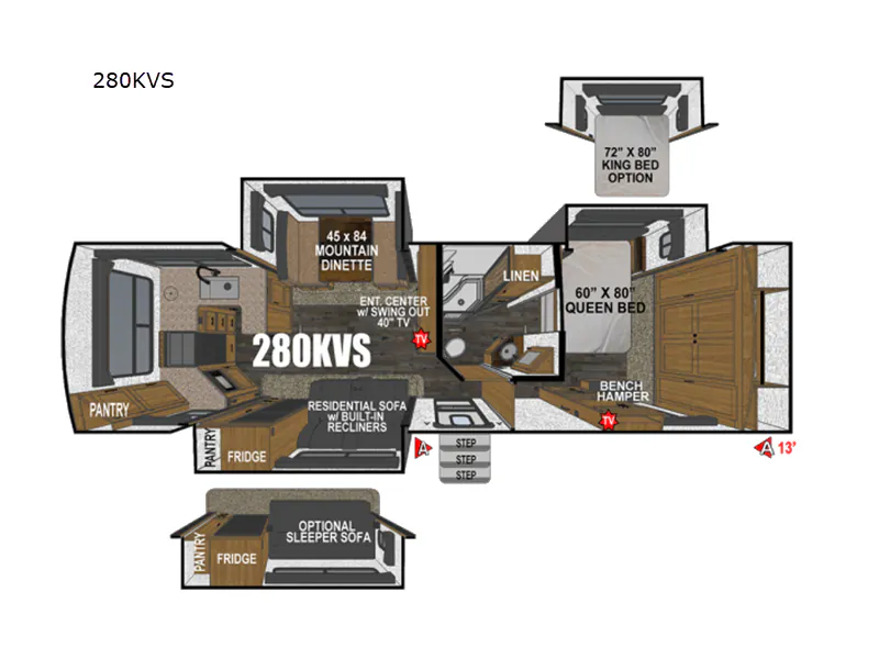 2026 Outdoors RV Black Stone Mountain Series 280KVS - Floor plan