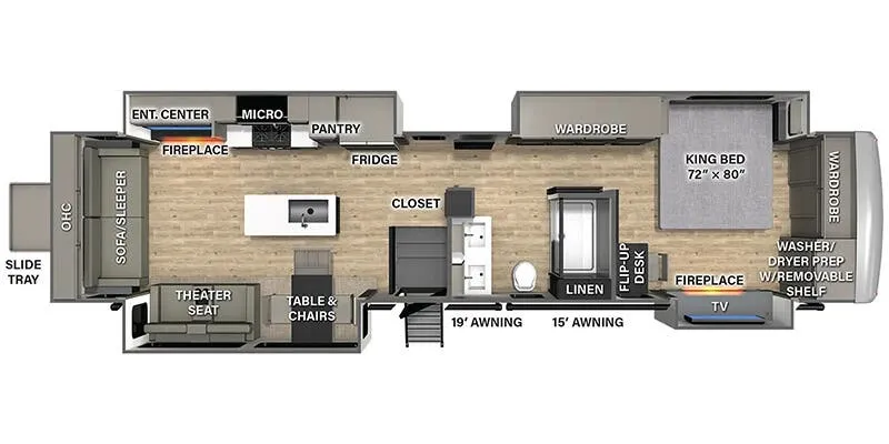 2027 Palomino River Ranch 393RL - Floor plan