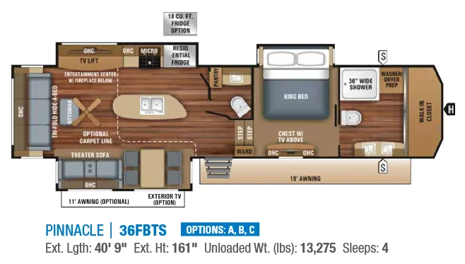 Jayco Pinnacle 36FBTS floor plan