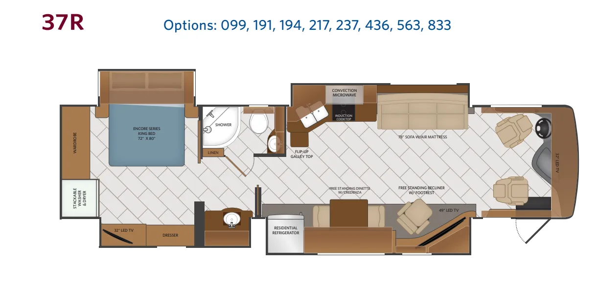 Fleetwood Pace Arrow LXE 37R floor plan