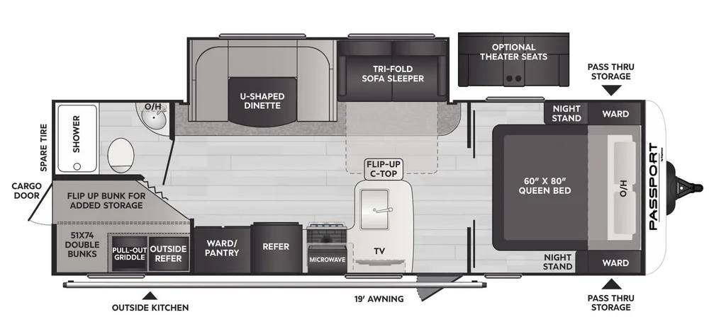 2024 Keystone Passport SL Series 268BH floor plan