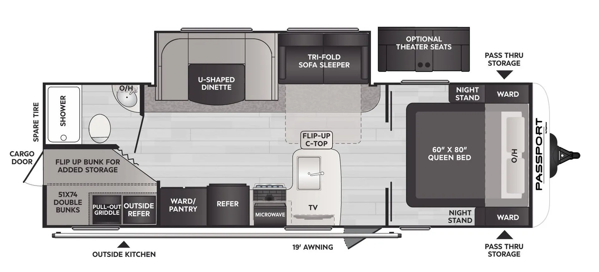 2024 Keystone Passport SL Series 268BH - Floor plan