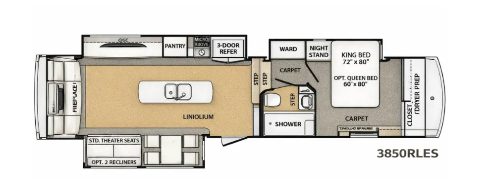Forest River Cardinal Estate 3850RLES floor plan