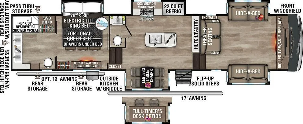 K-Z Durango Gold G386FLF floor plan