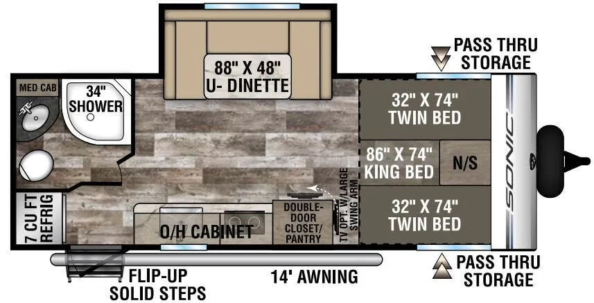 Venture RV Sonic SN210VTB floor plan