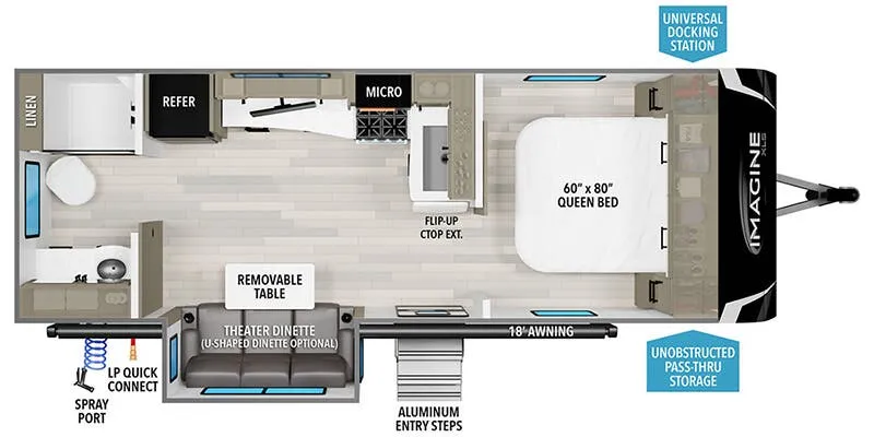 2025 Grand Design Imagine XLS 22RBE - Floor plan