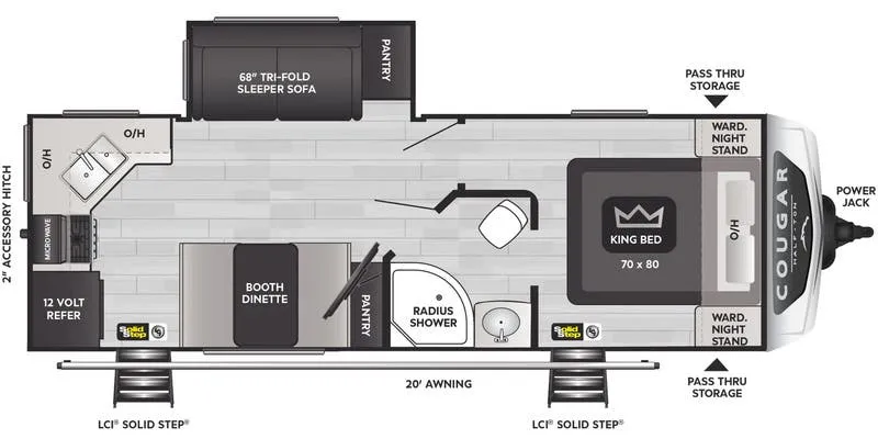 Keystone Cougar Half-Ton West 24SABWE floor plan
