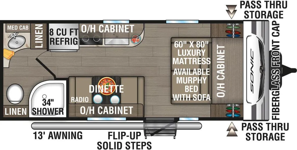 2025 Venture RV Sonic SN190VRB floor plan