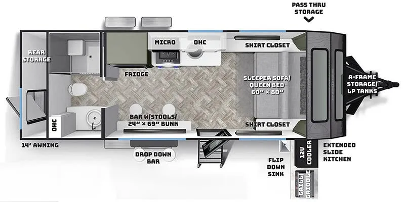 Palomino Pause 20.3 floor plan