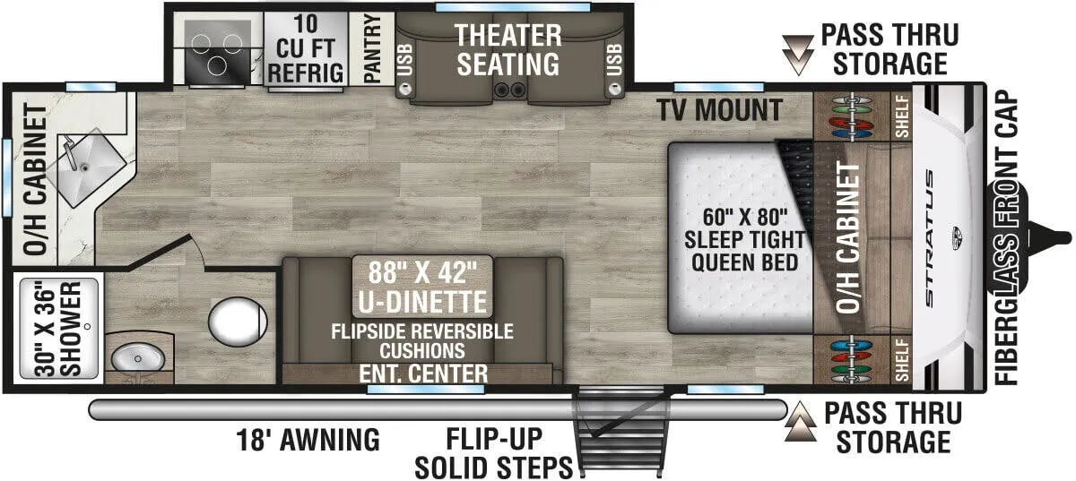 2024 Venture RV Stratus SR221VRK - Floor plan