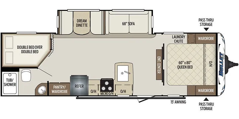 2020 Keystone Bullet 273BHS - Floor plan