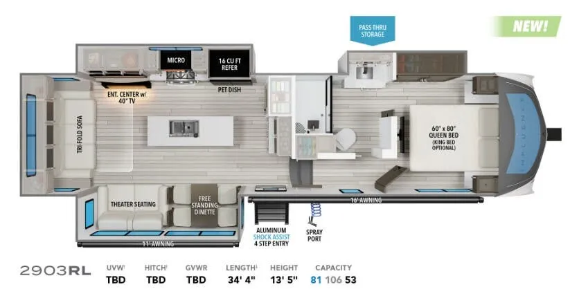 2024 Grand Design Influence 2903RL - Floor plan